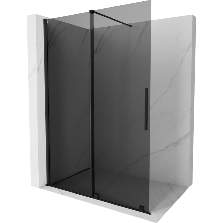 Mexen Velar sliding shower screen Walk-in 140 x 200 cm, graphite 8 mm, black - 871-140-000-43-70