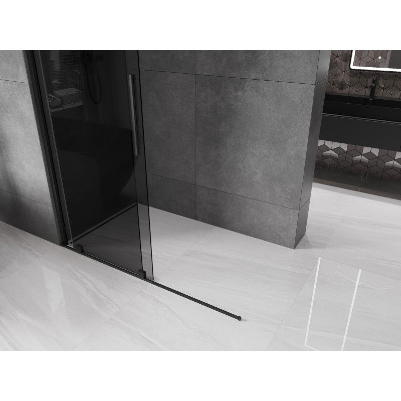 Mexen Velar sliding shower screen Walk-in 150 x 200 cm, graphite 8 mm, black - 871-150-000-43-70