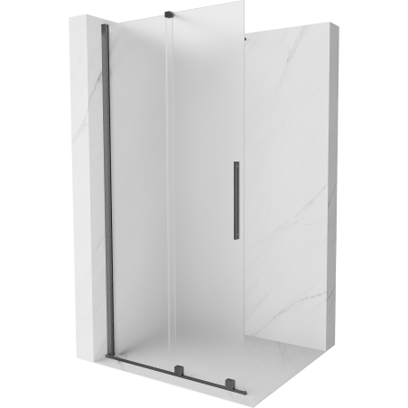 Mexen Velar Walk-in Shower Panel 70 x 200 cm, Frosted 8 mm, Brushed Gun Gray - 871-070-000-33-66