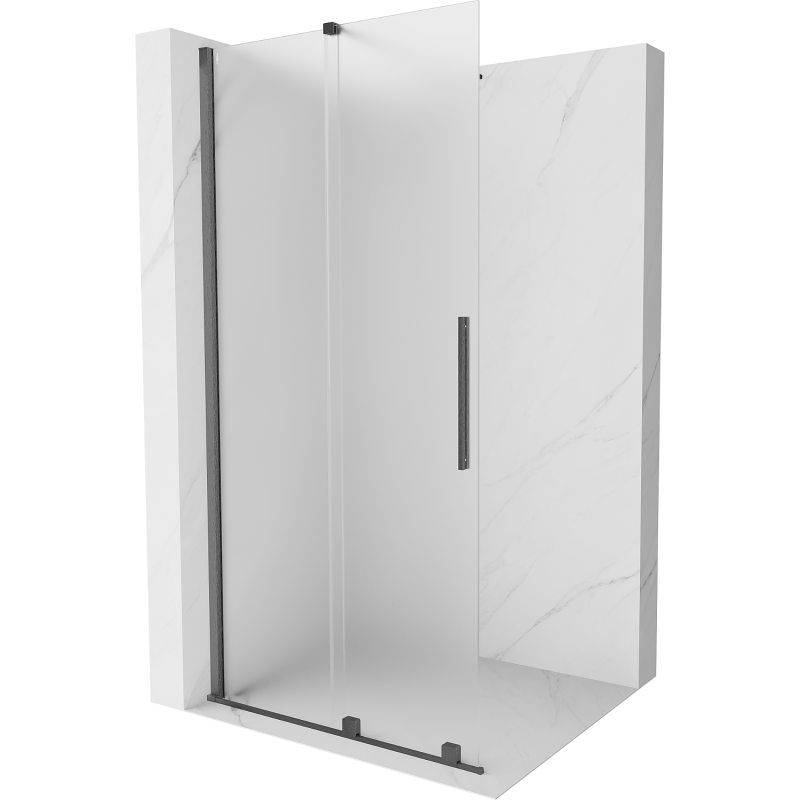 Mexen Velar Walk-in Shower Panel Adjustable 85 x 200 cm, Frosted 8 mm, Brushed Gun Gray - 871-085-000-33-66