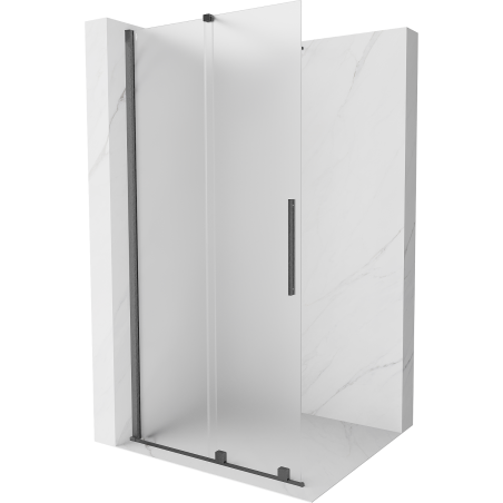 Mexen Velar Sliding Shower Wall Walk-in 90 x 200 cm, Frosted 8 mm, Brushed Gun Gray - 871-090-000-33-66
