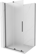 Mexen Velar Sliding Shower Wall Walk-in 90 x 200 cm, Frosted 8 mm, Brushed Gun Gray - 871-090-000-33-66