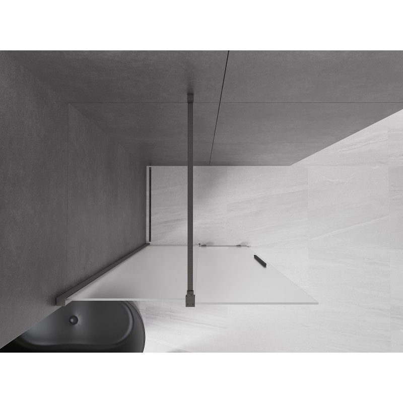 Mexen Velar sliding walk-in shower wall 110 x 200 cm, frost 8 mm, gun gray brushed - 871-110-000-33-66
