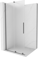 Mexen Velar Sliding Walk-in Shower Wall 120 x 200 cm, Frosted 8 mm, Gun Metal - 871-120-000-33-95