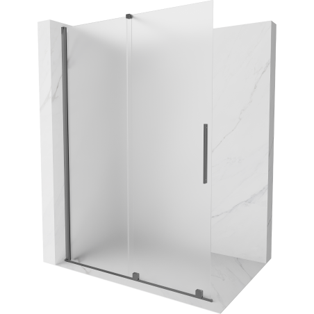 Mexen Velar Walk-in Shower Screen 130 x 200 cm, Frosted 8 mm, Gun Metal - 871-130-000-33-95