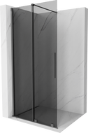 Mexen Velar Walk-in Shower Panel 100 x 200 cm, Graphite 8 mm, Gun Metal - 871-100-000-43-95