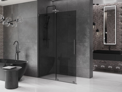 Mexen Velar Sliding Shower Wall Walk-in 130 x 200 cm, Graphite 8 mm, Gun Metal - 871-130-000-43-95