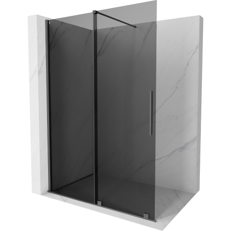 Mexen Velar sliding shower wall Walk-in 140 x 200 cm, graphite 8 mm, gun metal - 871-140-000-43-95