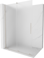 Mexen Velar Walk-in Shower Wall 140 x 200 cm, Frosted 8 mm, Brushed Nickel - 871-140-000-33-97