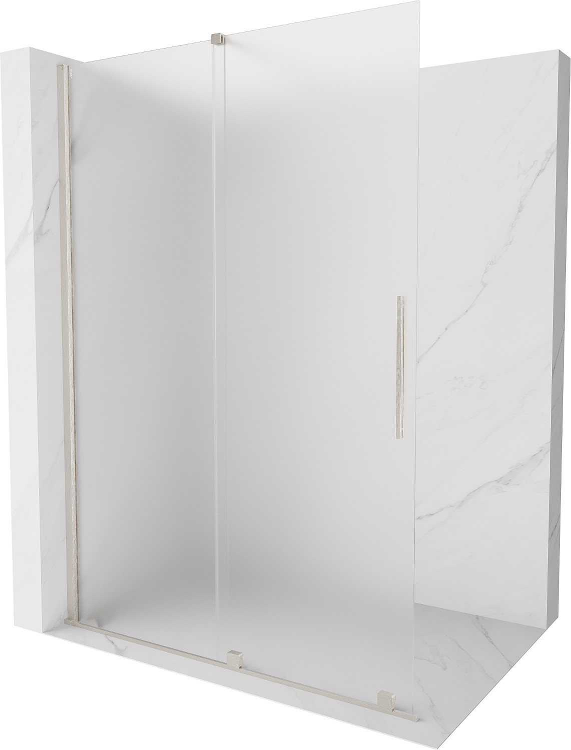 Mexen Velar sliding shower wall Walk-in 150 x 200 cm, frosted 8 mm, brushed nickel - 871-150-000-33-97
