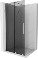 Mexen Velar sliding shower wall Walk-in 120 x 200 cm, graphite 8 mm, brushed nickel - 871-120-000-43-97