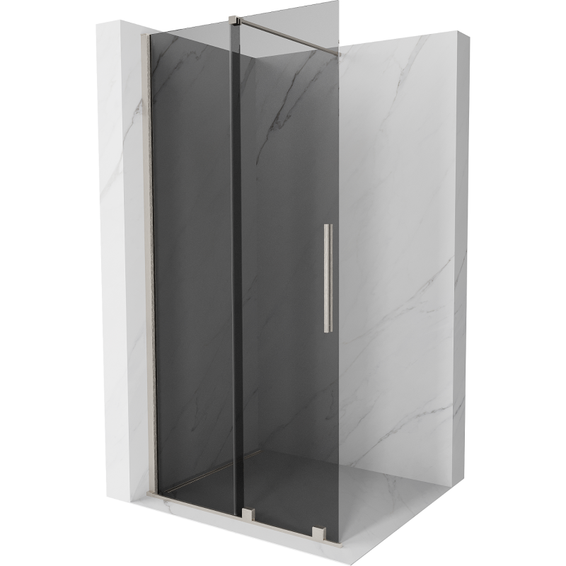 Mexen Velar sliding shower wall Walk-in 100 x 200 cm, graphite 8 mm, brushed nickel - 871-100-000-43-97