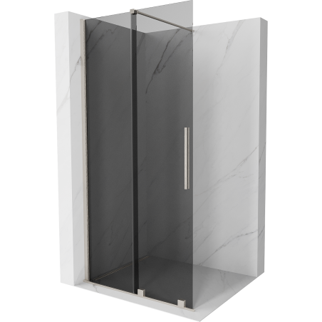 Mexen Velar sliding shower wall Walk-in 100 x 200 cm, graphite 8 mm, brushed nickel - 871-100-000-43-97