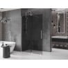 Mexen Velar sliding shower wall Walk-in 130 x 200 cm, graphite 8 mm, brushed nickel - 871-130-000-43-97