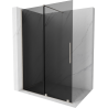 Mexen Velar sliding shower screen Walk-in 140 x 200 cm, graphite 8 mm, brushed nickel - 871-140-000-43-97