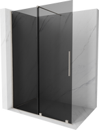 Mexen Velar Shower Wall Sliding Walk-in 140 x 200 cm, Graphite 8 mm, Brushed Nickel - 871-140-000-43-97