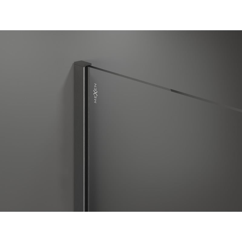 Mexen wall profile for shower screen, brushed gun gray - 800-00-66