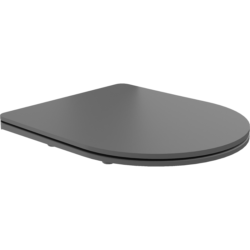 Mexen Slim Soft-Close Toilet Seat, Duroplast, Dark Grey Matte - 39740071