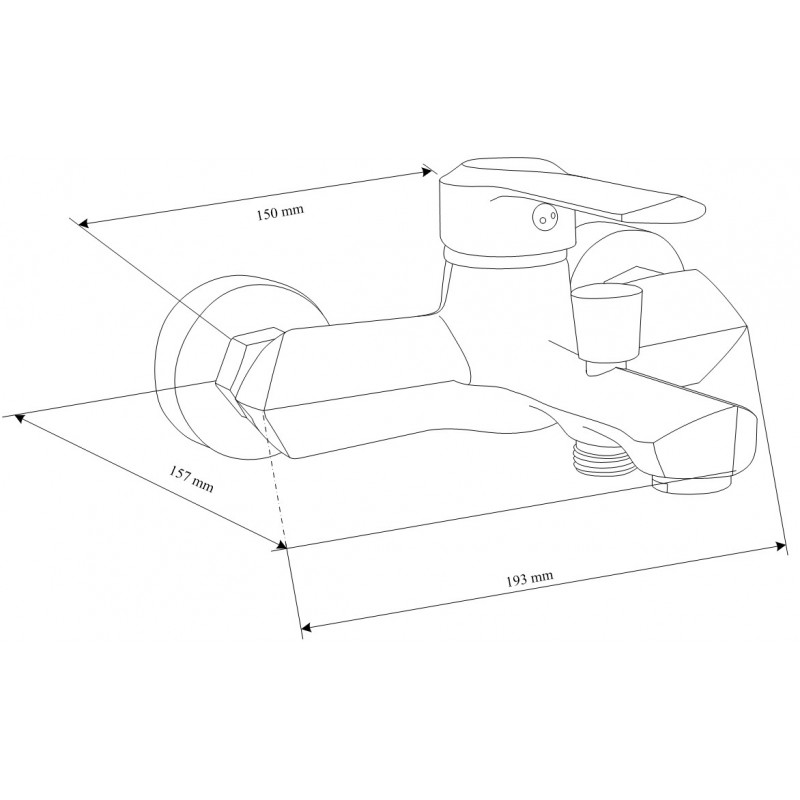 Mexen Sabre DB74 Bathtub Set, Chrome - 72103DB74-00