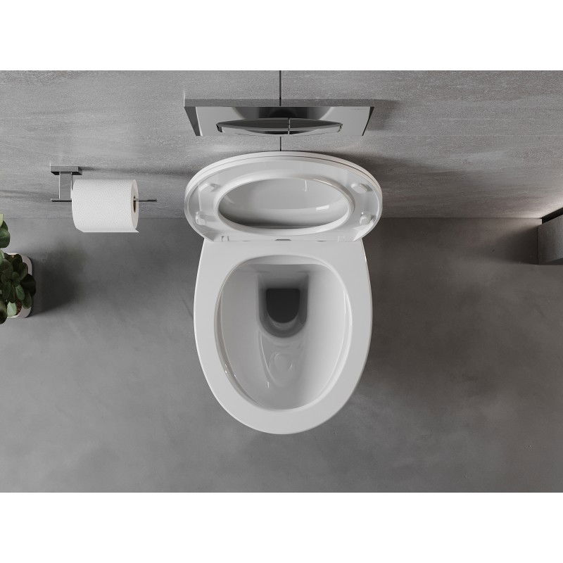 Mexen Egg Rimless toilet bowl with slim, soft-close duroplast seat, high gloss white - 30245000