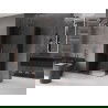 Mexen Velar L Duo sliding shower cabin 100 x 90 cm, graphite, rose gold - 871-100-090-02-43-60