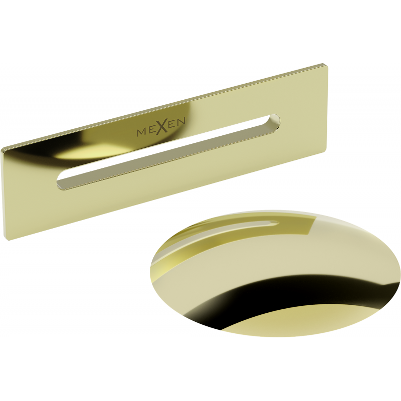 Mexen Uni Drain Stopper with Overflow for Freestanding Bathtub, Gold - 5100-50