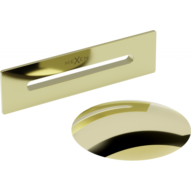 Mexen Uni plug with overflow for freestanding bathtub, gold - 5100-50