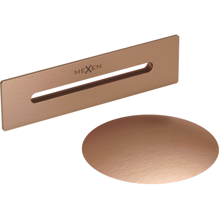 Mexen Uni drain with overflow for freestanding bathtub, brushed copper - 5100-65