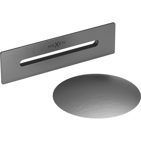 Mexen Uni drain with overflow for freestanding bathtub, brushed gun gray - 5100-66
