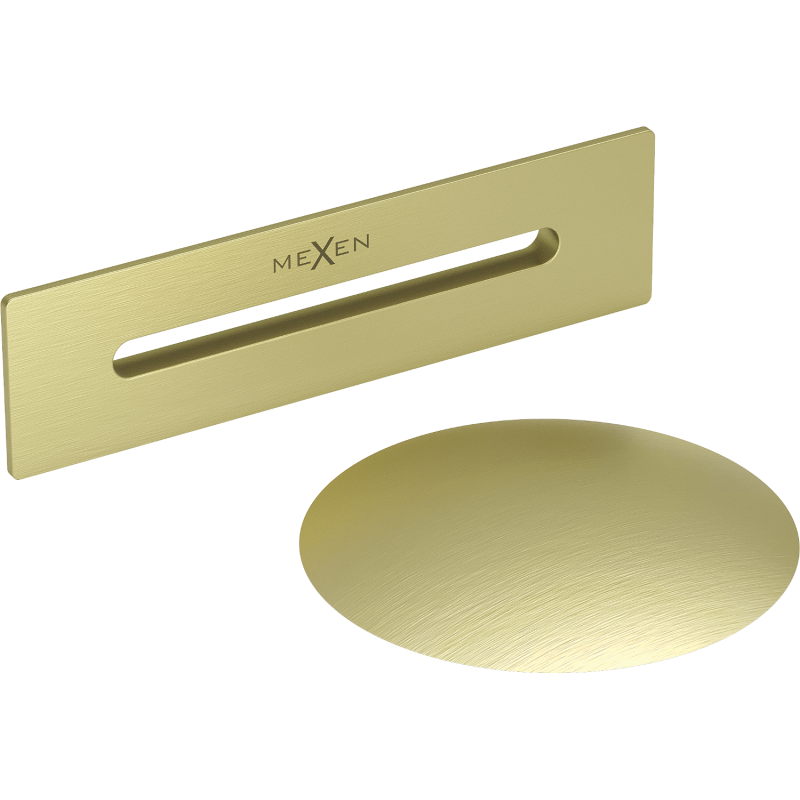 Mexen Uni waste with overflow for freestanding bathtub, brushed gold - 5100-55