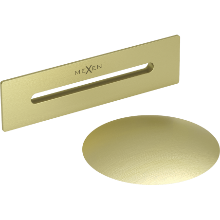 Mexen Uni waste with overflow for freestanding bathtub, brushed gold - 5100-55