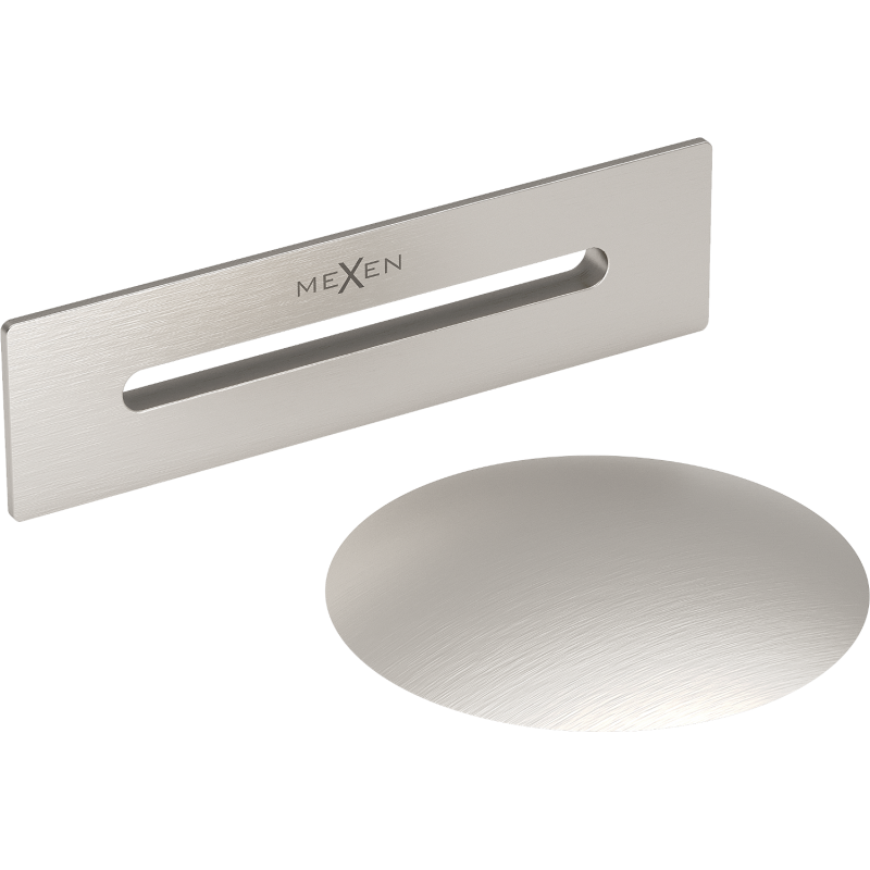 Mexen Uni drain with overflow for freestanding bathtub, brushed nickel - 5100-97