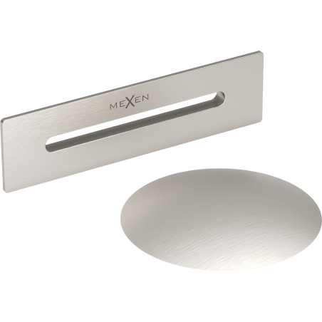Mexen Uni drain with overflow for freestanding bathtub, brushed nickel - 5100-97