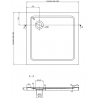 Mexen Rio square shower cubicle 70 x 70 cm, Transparent, Chrome + shower tray Flat, White - 860-070-070-01-00-4010