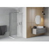 Mexen Rio 90 x 90 cm Square Shower Cabin, Transparent, Chrome + Flat Tray, White - 860-090-090-01-00-4010