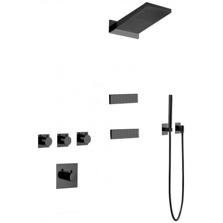 Mexen Fall concealed shower set, black - 7602-04-70