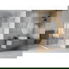 Mexen Rio square shower cubicle 70 x 70 cm, Stripes, Chrome + shower tray Flat, White - 860-070-070-01-20-4010