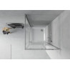 Mexen Rio square shower cabin 70 x 70 cm, white stripes, chrome + Flat shower tray, white - 860-070-070-01-20-4010