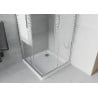 Mexen Rio square shower cubicle 80 x 80 cm, Stripes, Chrome + shower tray Flat, White - 860-080-080-01-20-4010