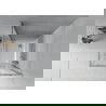 Mexen Rio square shower cubicle 80 x 80 cm, Stripes, Chrome + shower tray Flat, White - 860-080-080-01-20-4010