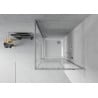 Mexen Rio square shower cubicle 90 x 90 cm, Stripes, Chrome + shower tray Flat, White - 860-090-090-01-20-4010