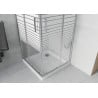 Mexen Rio square shower cubicle 90 x 90 cm, Stripes, Chrome + shower tray Flat, White - 860-090-090-01-20-4010