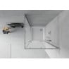 Mexen Rio square shower cubicle 70 x 70 cm, Frosted, Chrome + shower tray Flat, White - 860-070-070-01-30-4010