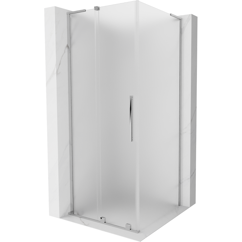 Mexen Velar L sliding shower cabin 100 x 100 cm, frost, chrome - 871-100-100-33-01