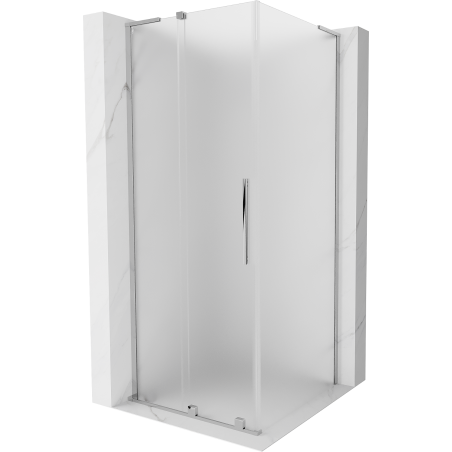 Mexen Velar L sliding shower cabin 100 x 100 cm, frost, chrome - 871-100-100-33-01