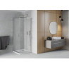 Mexen Rio square shower cabin 80 x 80 cm, frost, chrome + Flat tray, white - 860-080-080-01-30-4010