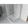 Mexen Rio square shower cubicle 80 x 80 cm, Frosted, Chrome + shower tray Flat, White - 860-080-080-01-30-4010