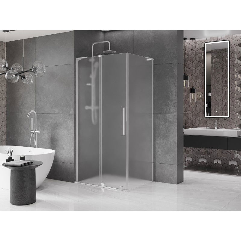 Mexen Velar L sliding shower cabin 90 x 70 cm, frost, chrome - 871-090-070-33-01