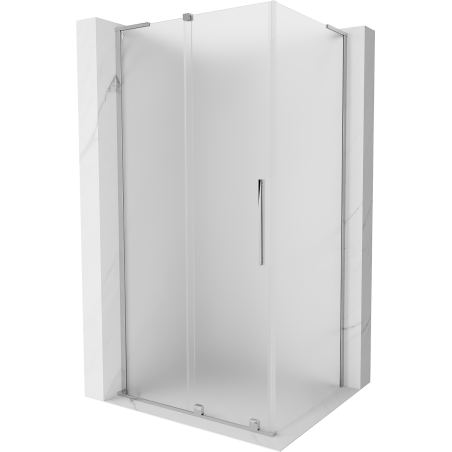 Mexen Velar L sliding shower cabin 100 x 85 cm, frosted, chrome - 871-100-085-33-01