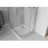 Mexen Rio square shower cubicle 80 x 80 cm, Frosted, Chrome + shower tray Flat, White - 860-080-080-01-30-4010